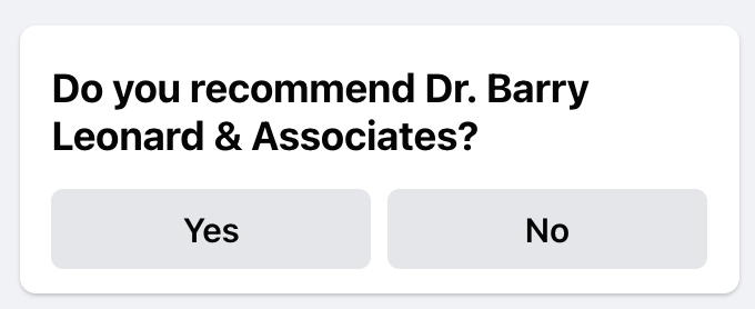 Write a Facebook Review for Dr Barry Leonard Write a Facebook Review for Dr Barry Leonard